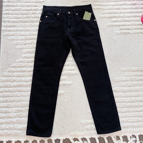 GUCCI JEANS PANTS Tapered CARGO MONOGRAM GG LOGO Horsebit Black Mens Size 30 - Picture 2 of 10